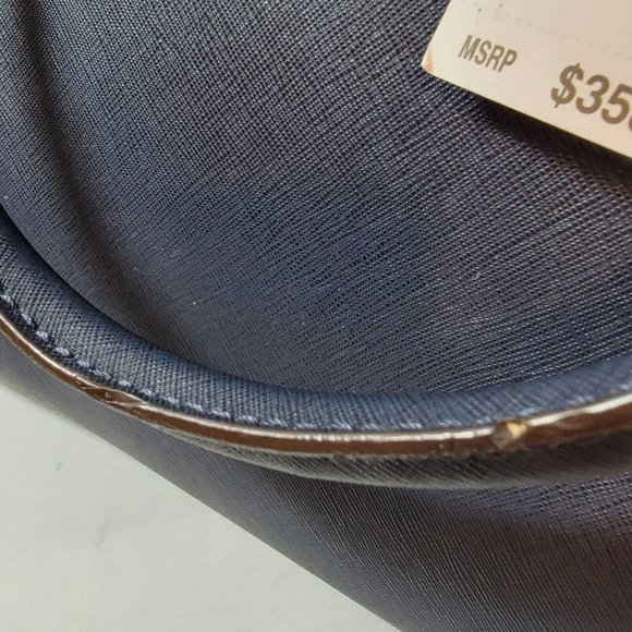 Michael Kors Hamilton Navy Large Tote Genuine Leather Purse MSRP $358 NWT Charm - Picture 7 of 9